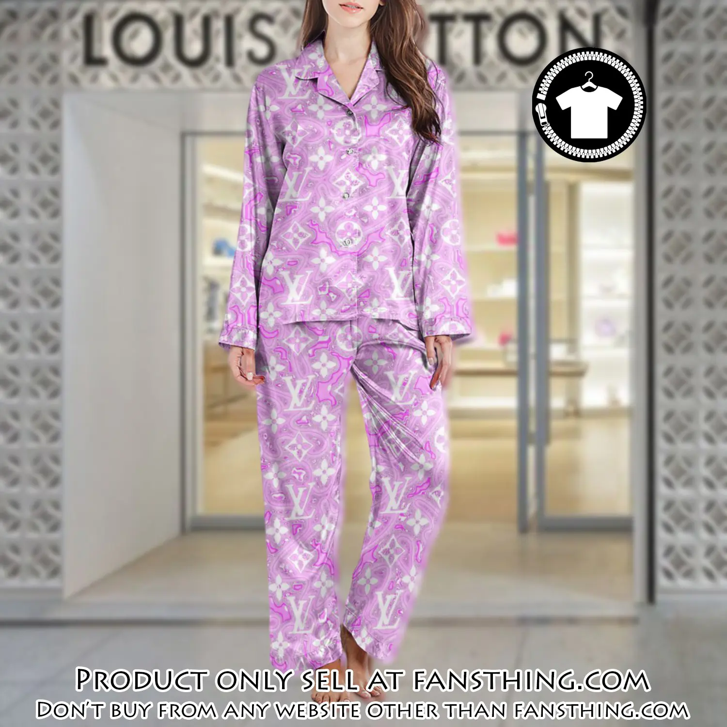 Lv monogram long satin pajama set pjs1034 fst0727160